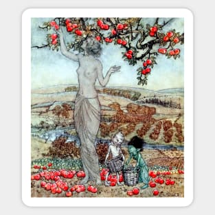Song to Pomona - A Dish of Apples - Arthur Rackham Sticker